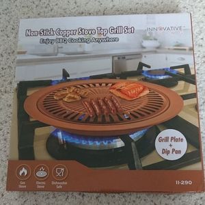New Innovative Living Non Stick Copper Stove Top Grill Set II - 290 - 10 x 12 in